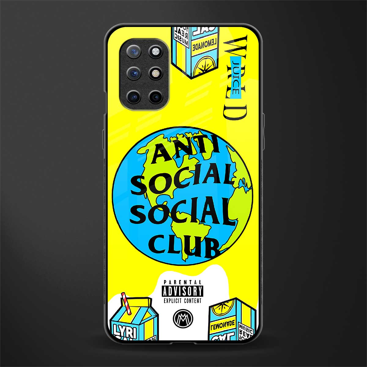 anti social social club x juice wrld glass case for oneplus 8t image