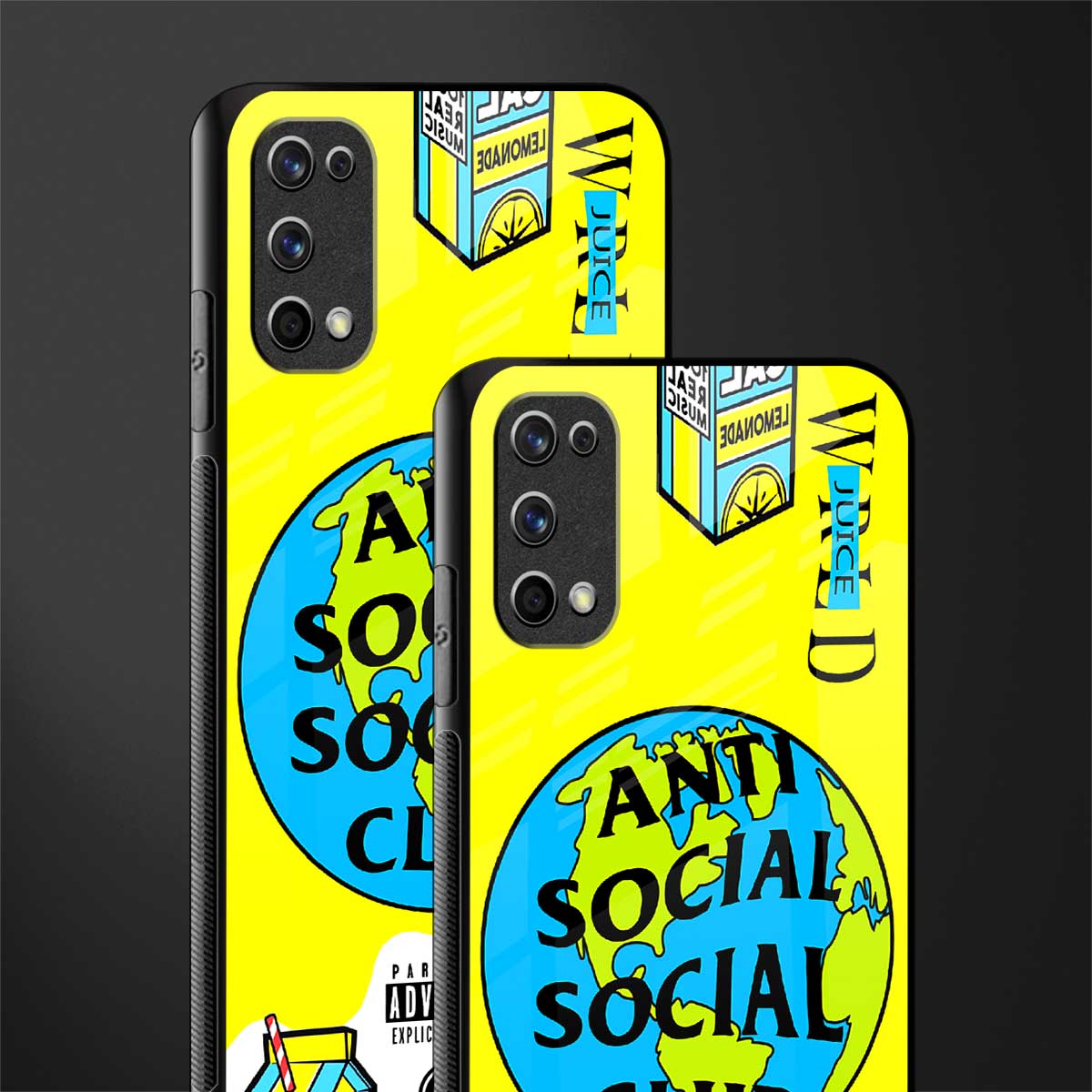 anti social social club x juice wrld glass case for realme 7 pro image-2
