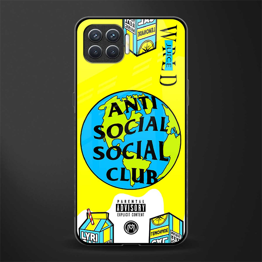 anti social social club x juice wrld glass case for oppo f17 image