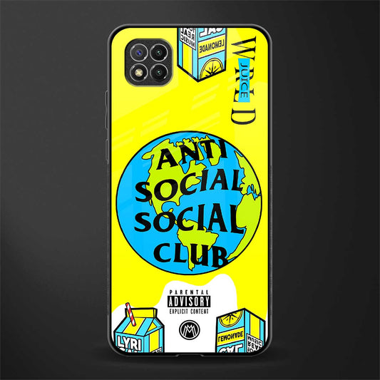 anti social social club x juice wrld glass case for poco c3 image