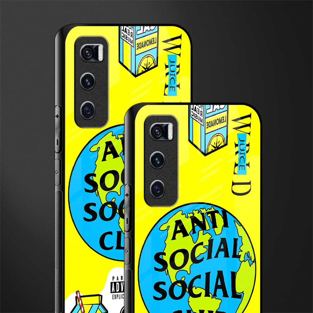 anti social social club x juice wrld glass case for vivo v20 se image-2