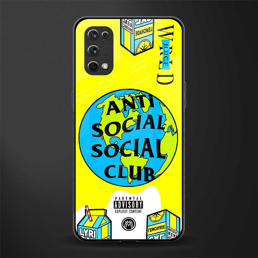 anti social social club x juice wrld glass case for realme x7 pro image