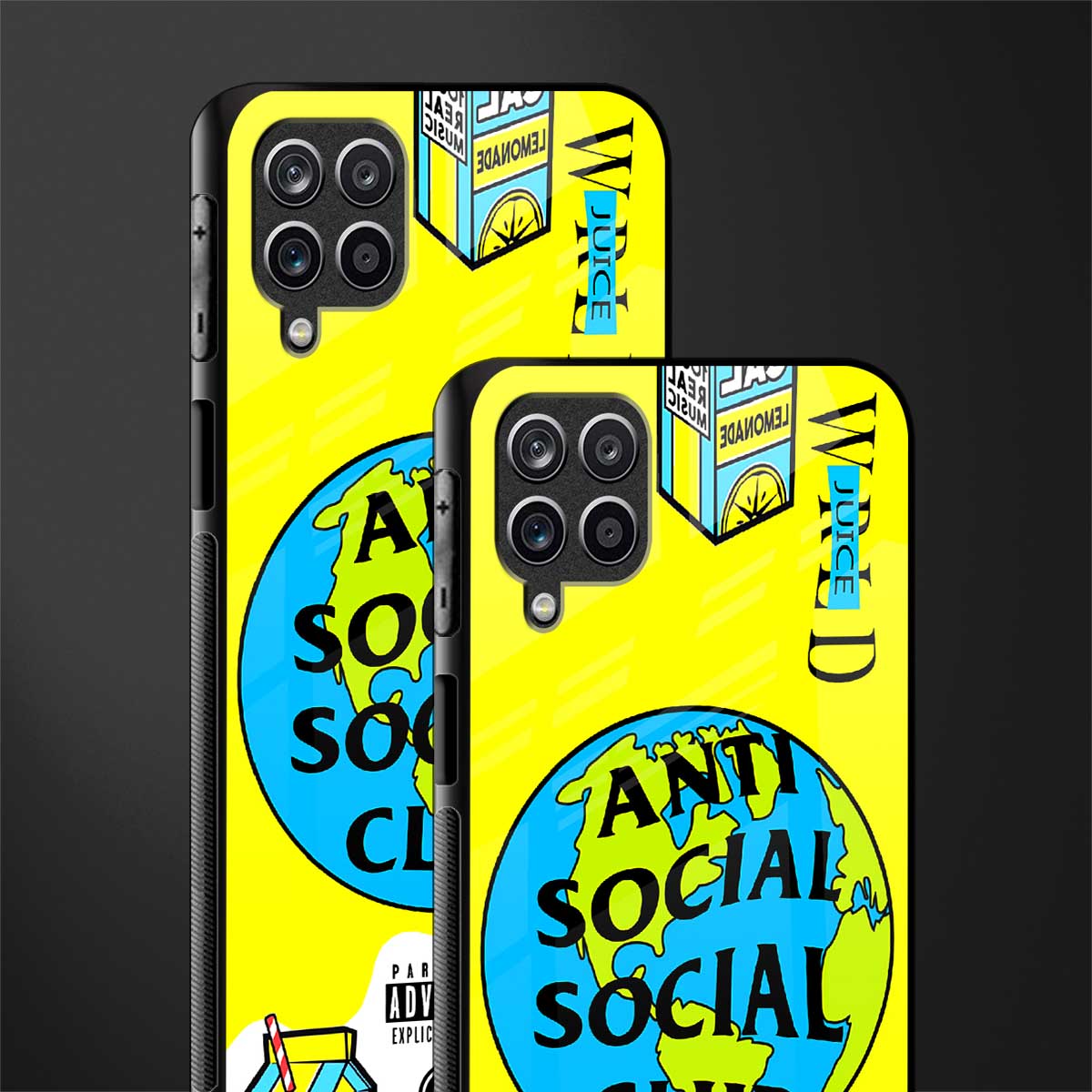 anti social social club x juice wrld glass case for samsung galaxy m12 image-2