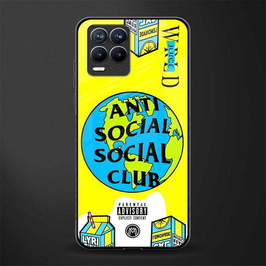 anti social social club x juice wrld glass case for realme 8 4g image