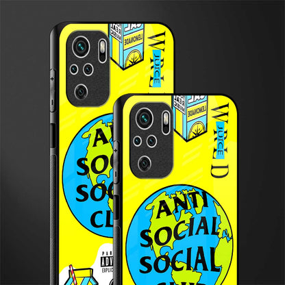 anti social social club x juice wrld glass case for redmi note 10s image-2