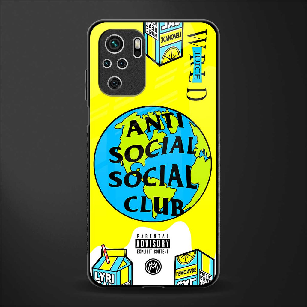 anti social social club x juice wrld glass case for redmi note 10 image