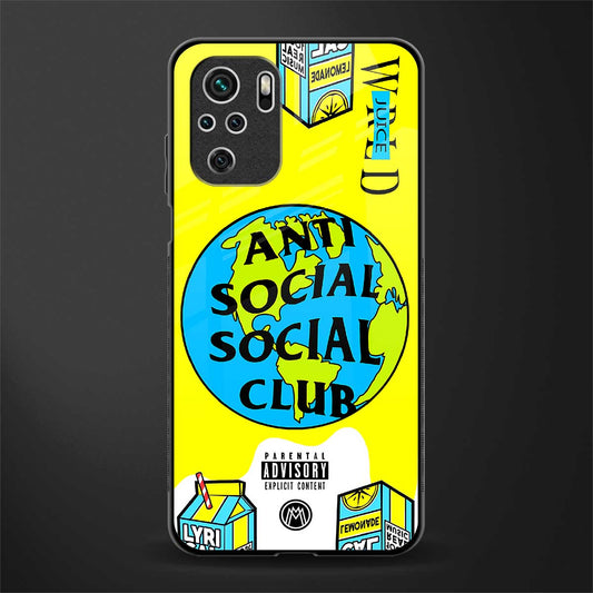 anti social social club x juice wrld glass case for redmi note 10s image