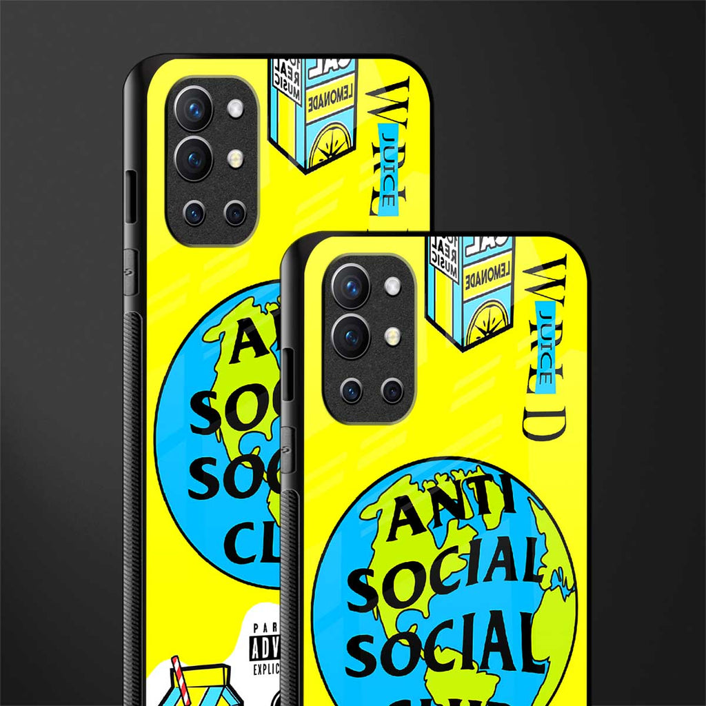 anti social social club x juice wrld glass case for oneplus 9r image-2