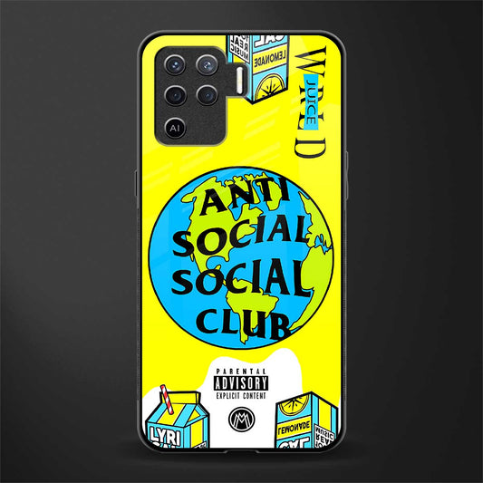 anti social social club x juice wrld glass case for oppo f19 pro image