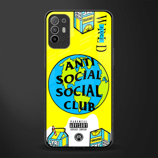 anti social social club x juice wrld glass case for oppo f19 pro plus image