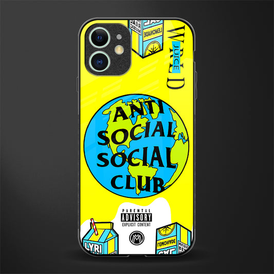 anti social social club x juice wrld glass case for iphone 12 image