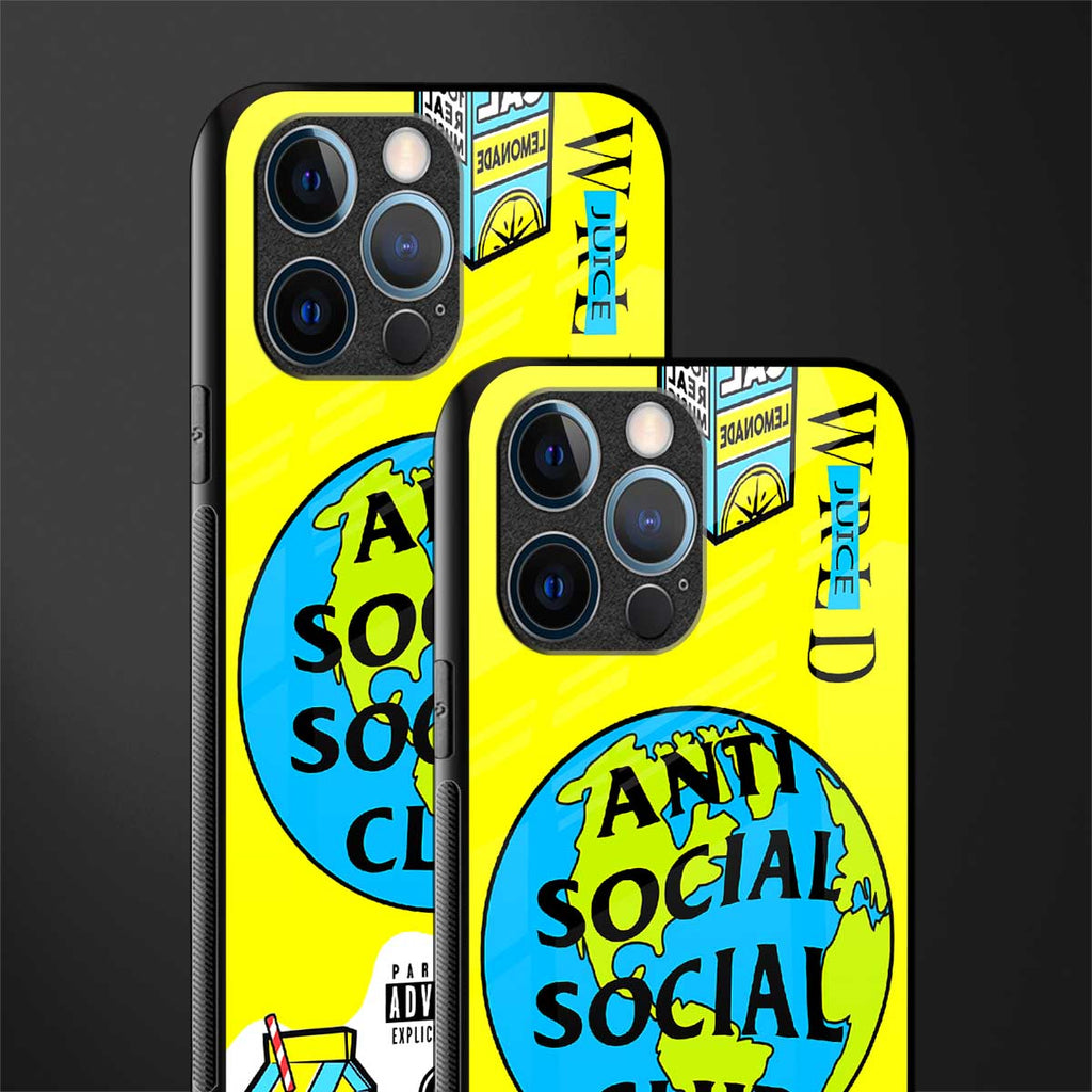 anti social social club x juice wrld glass case for iphone 12 pro image-2