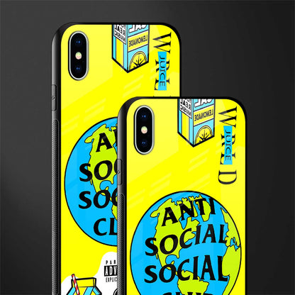 anti social social club x juice wrld glass case for iphone xs max image-2