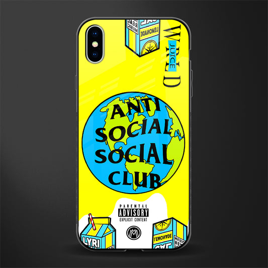 anti social social club x juice wrld glass case for iphone xs max image