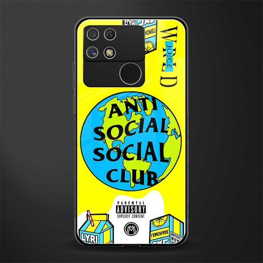 anti social social club x juice wrld back phone cover | glass case for realme narzo 50a