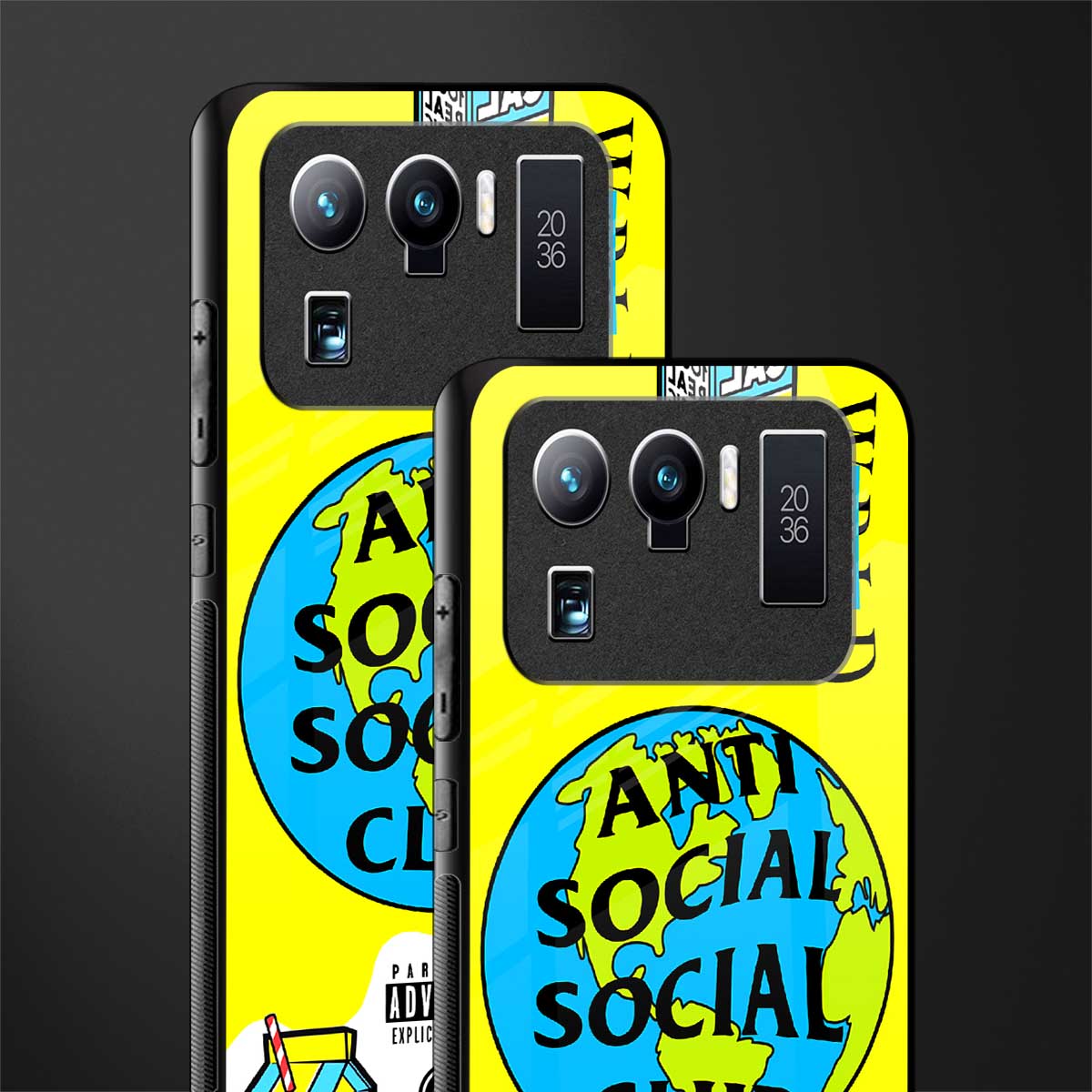 anti social social club x juice wrld glass case for mi 11 ultra 5g image-2