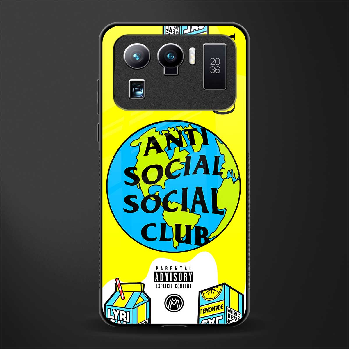 anti social social club x juice wrld glass case for mi 11 ultra 5g image