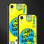 anti social social club x juice wrld glass case for iphone xr image-2