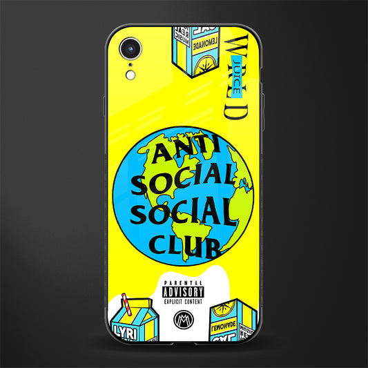 anti social social club x juice wrld glass case for iphone xr image