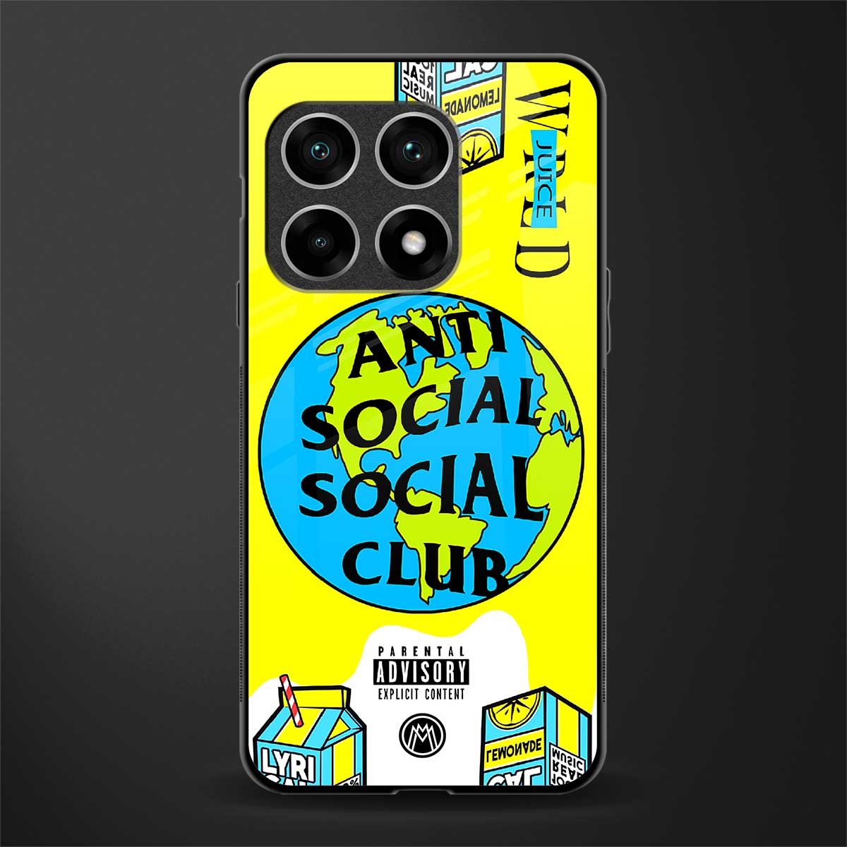 anti social social club x juice wrld glass case for oneplus 10 pro 5g image