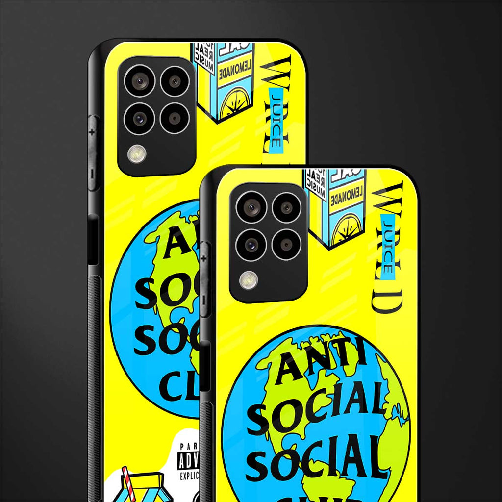 anti social social club x juice wrld back phone cover | glass case for samsung galaxy m33 5g