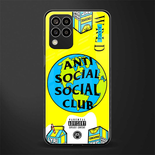 anti social social club x juice wrld back phone cover | glass case for samsung galaxy m33 5g