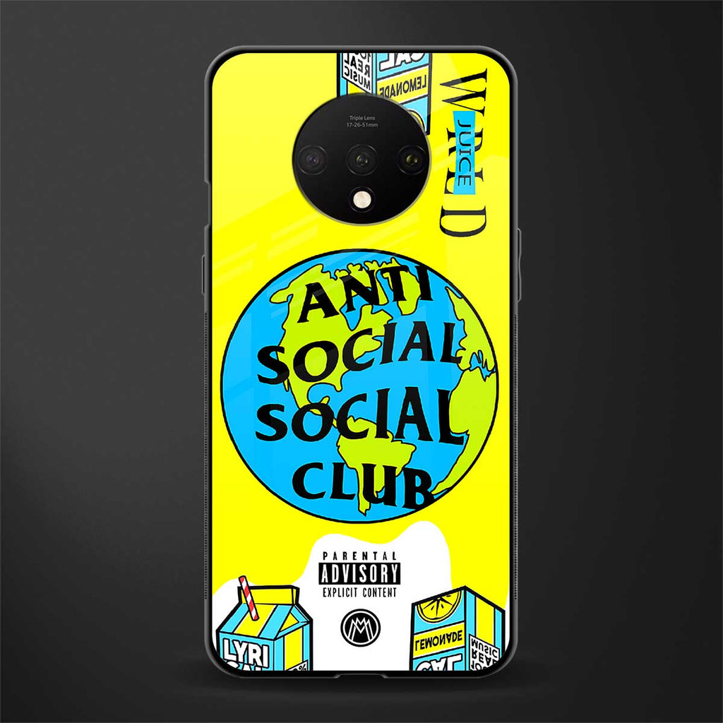 anti social social club x juice wrld glass case for oneplus 7t image