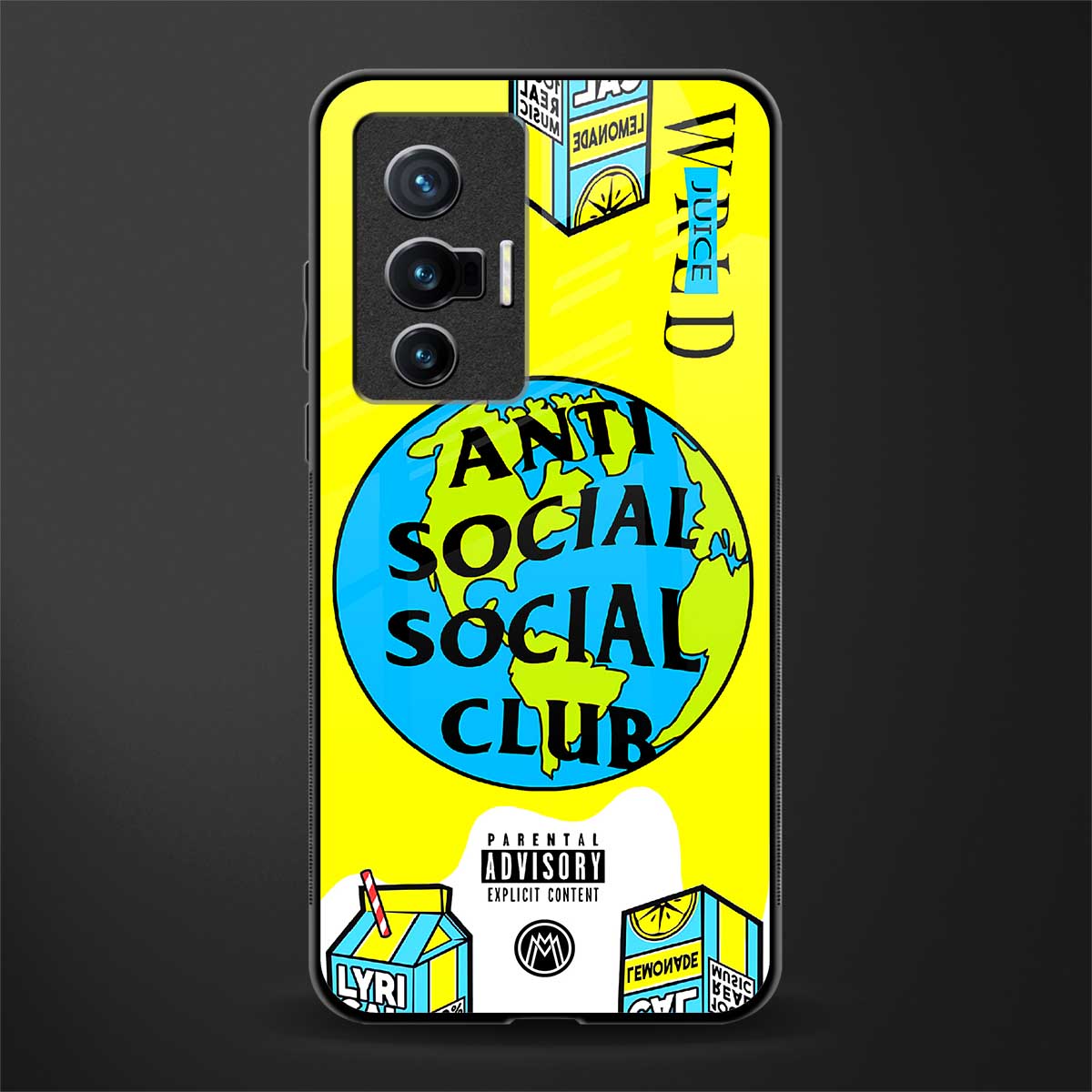 anti social social club x juice wrld glass case for vivo x70 image