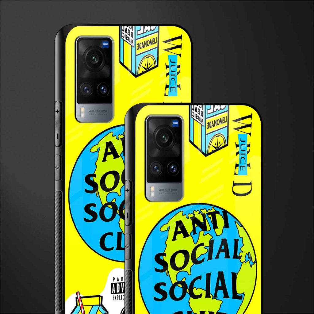 anti social social club x juice wrld glass case for vivo x60 image-2