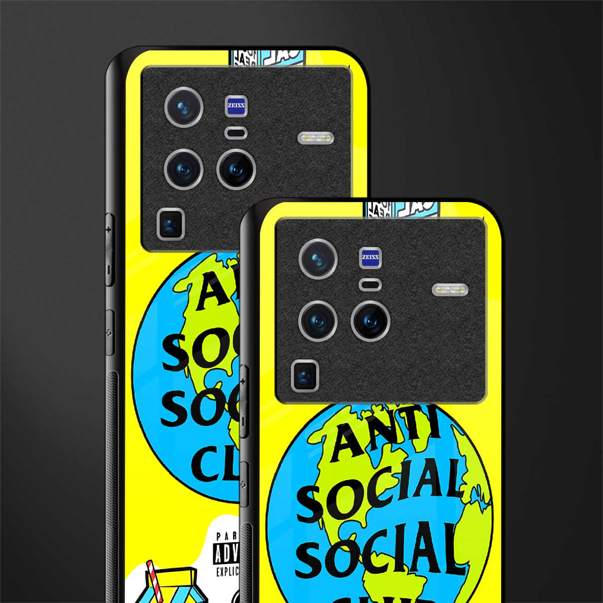 anti social social club x juice wrld glass case for vivo x80 pro 5g image-2