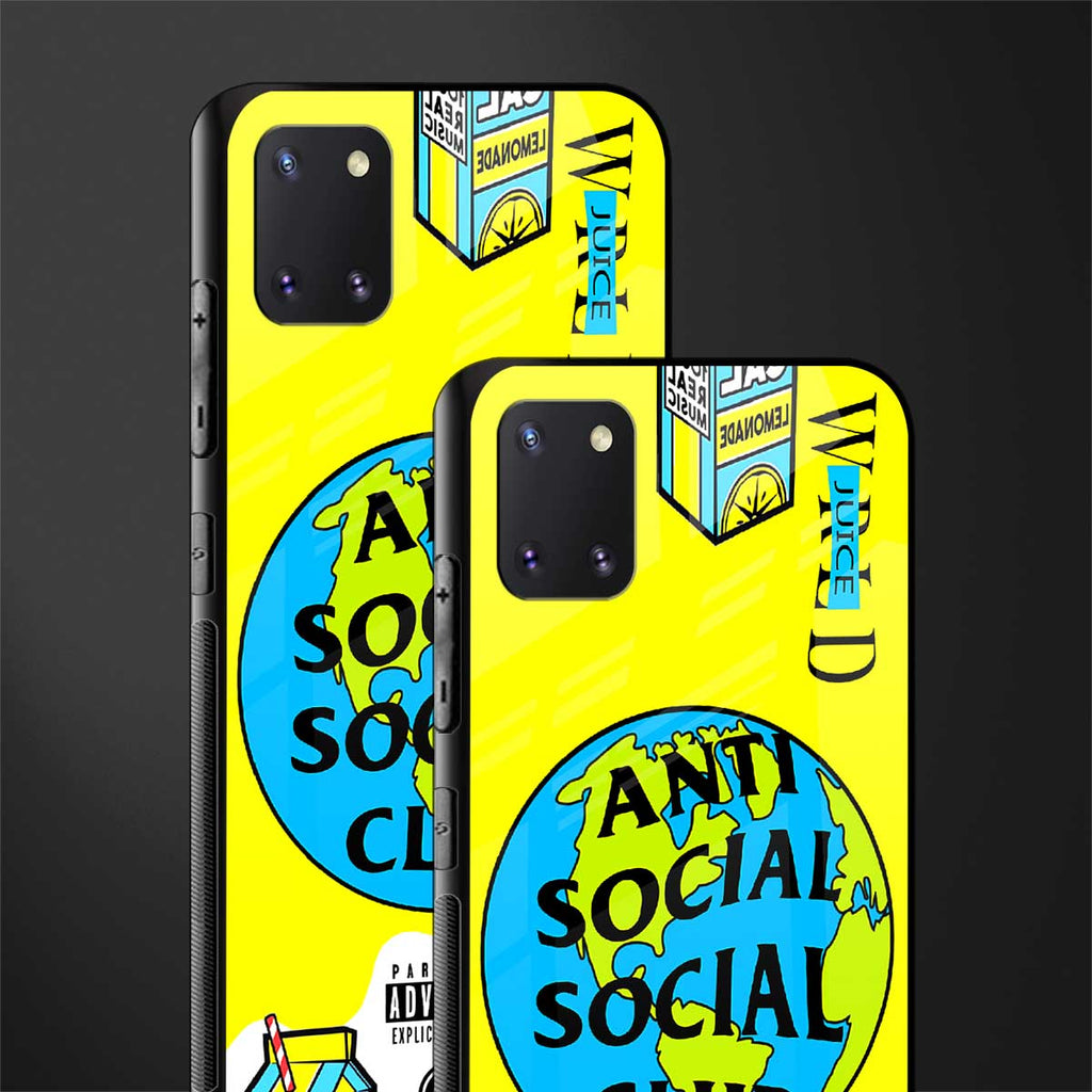 anti social social club x juice wrld glass case for samsung galaxy note 10 lite image-2