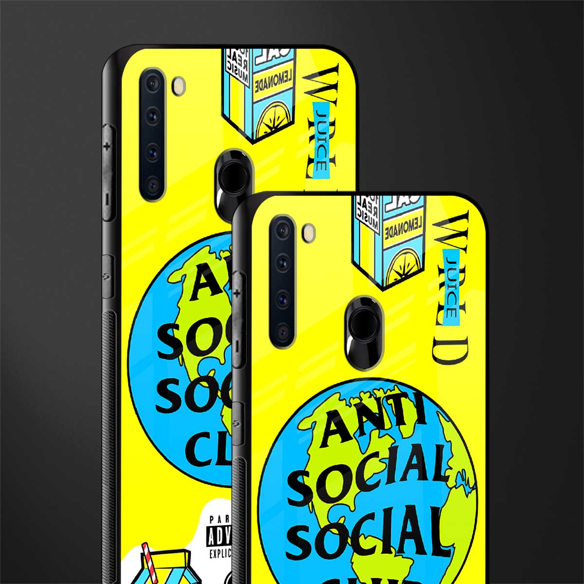 anti social social club x juice wrld glass case for samsung a21 image-2