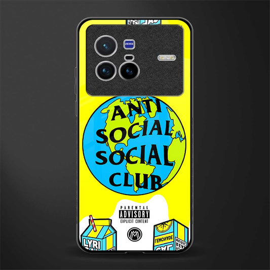 anti social social club x juice wrld glass case for vivo x80 image