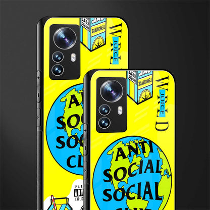 anti social social club x juice wrld back phone cover | glass case for xiaomi 12 pro