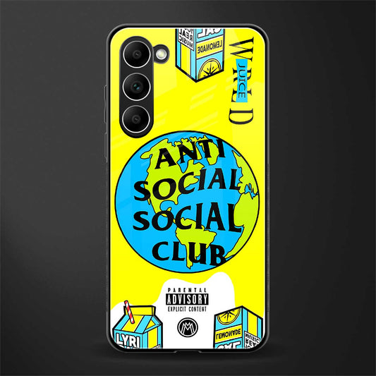 anti social social club x juice wrld glass case for phone case | glass case for samsung galaxy s23 plus