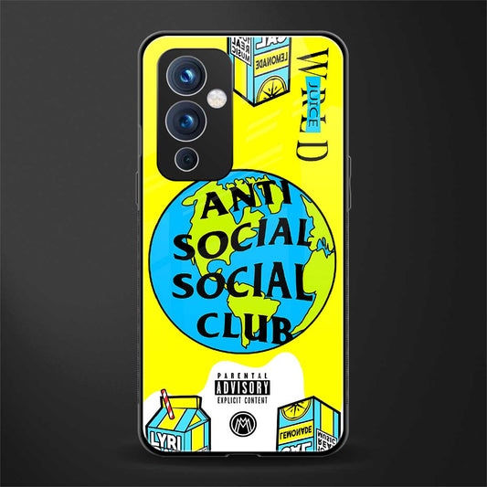 anti social social club x juice wrld back phone cover | glass case for oneplus 9