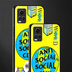 anti social social club x juice wrld back phone cover | glass case for vivo v21e 4g