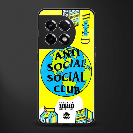 anti social social club x juice wrld back phone cover | glass case for oneplus 11r