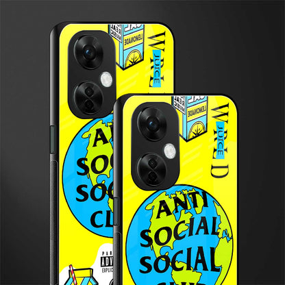 anti social social club x juice wrld back phone cover | glass case for oneplus nord ce 3 lite