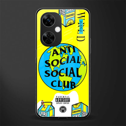 anti social social club x juice wrld back phone cover | glass case for oneplus nord ce 3 lite