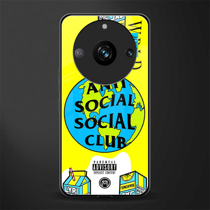 anti social social club x juice wrld back phone cover | glass case for realme 11 pro 5g