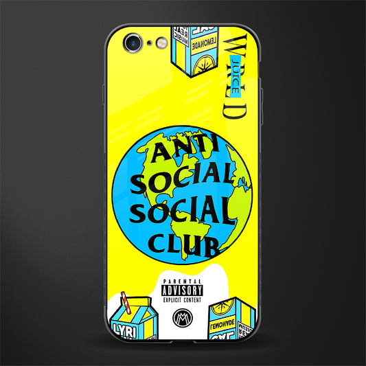 anti social social club x juice wrld glass case for iphone 6 image