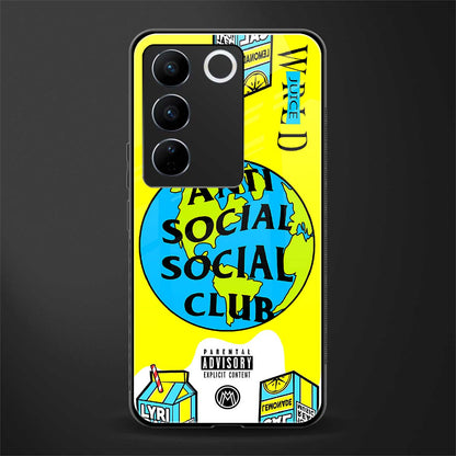 anti social social club x juice wrld back phone cover | glass case for vivo v27 pro 5g