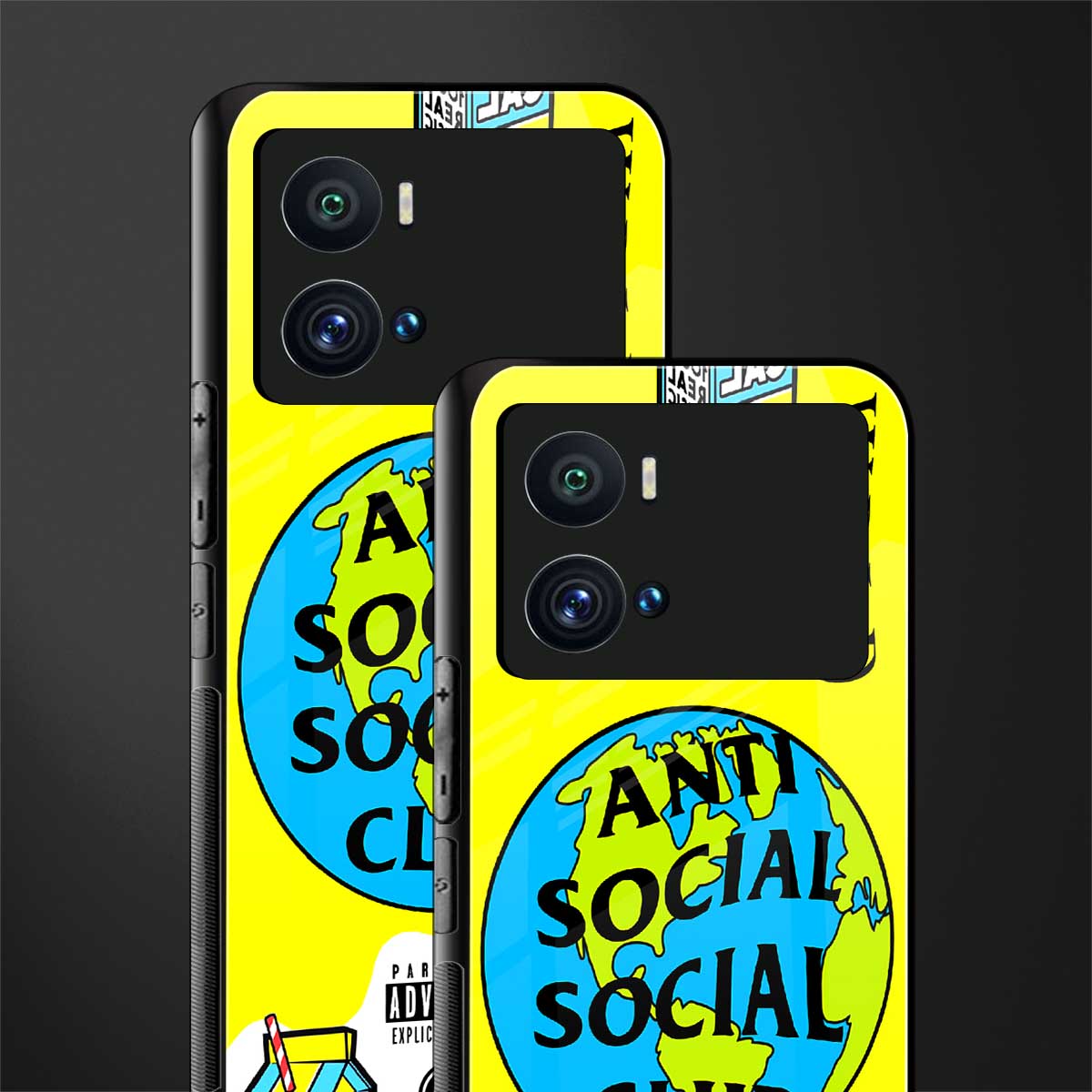 anti social social club x juice wrld back phone cover | glass case for iQOO 9 Pro