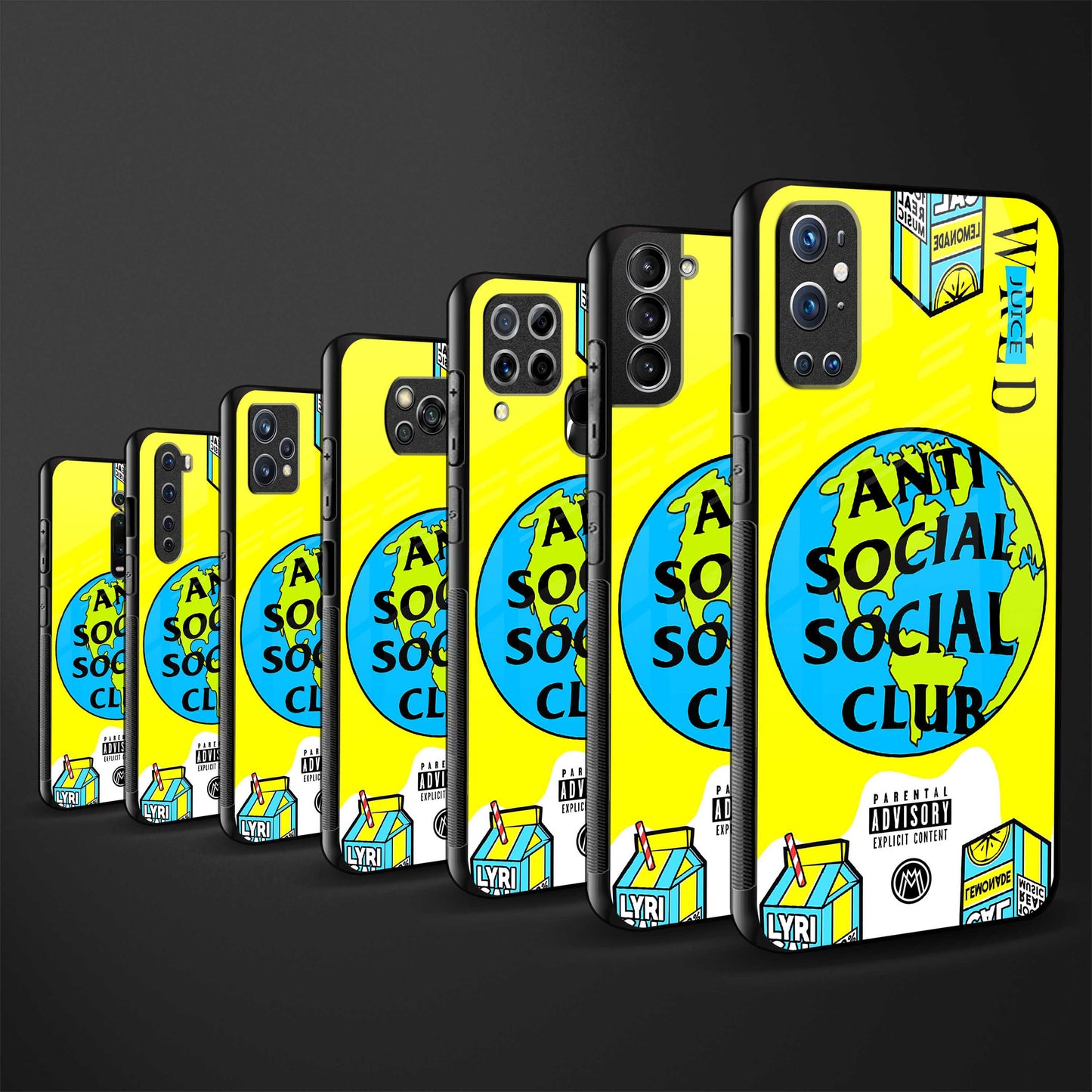 anti social social club x juice wrld glass case for vivo u10 image-3