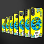 anti social social club x juice wrld glass case for vivo y12 image-3