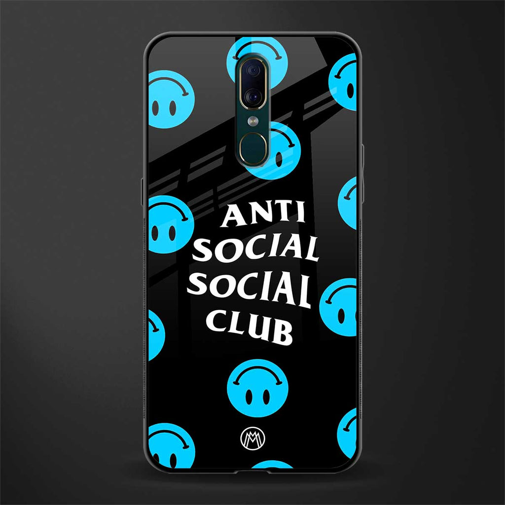anti social social club x smileys glass case for oppo f11 image