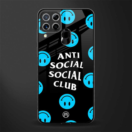 anti social social club x smileys glass case for realme c15 image