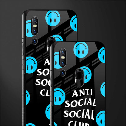 anti social social club x smileys glass case for vivo v15 image-2