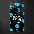 anti social social club x smileys glass case for vivo v15 image